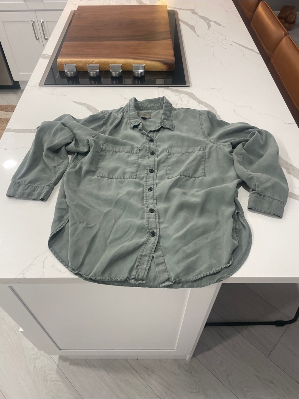 Universal Thread Washed Sage Button-Down Shirt